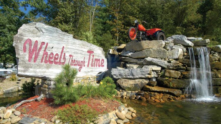 The entrance to Wheels Through Time museum.