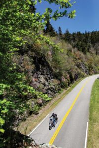 A motorcycle on the Blue Ridge Parkway.