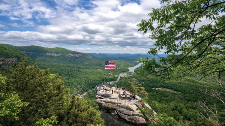 Aerial view of Chimney Rock State Park