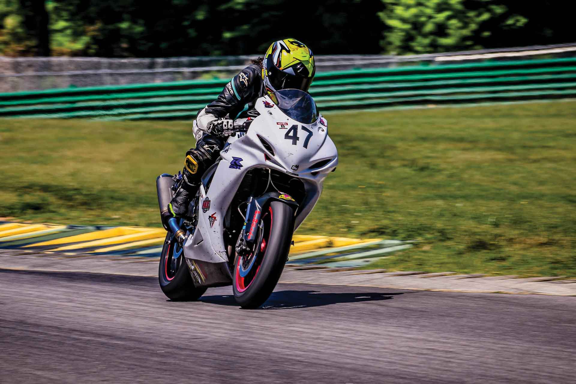 Janelle does a lap during a track day event.