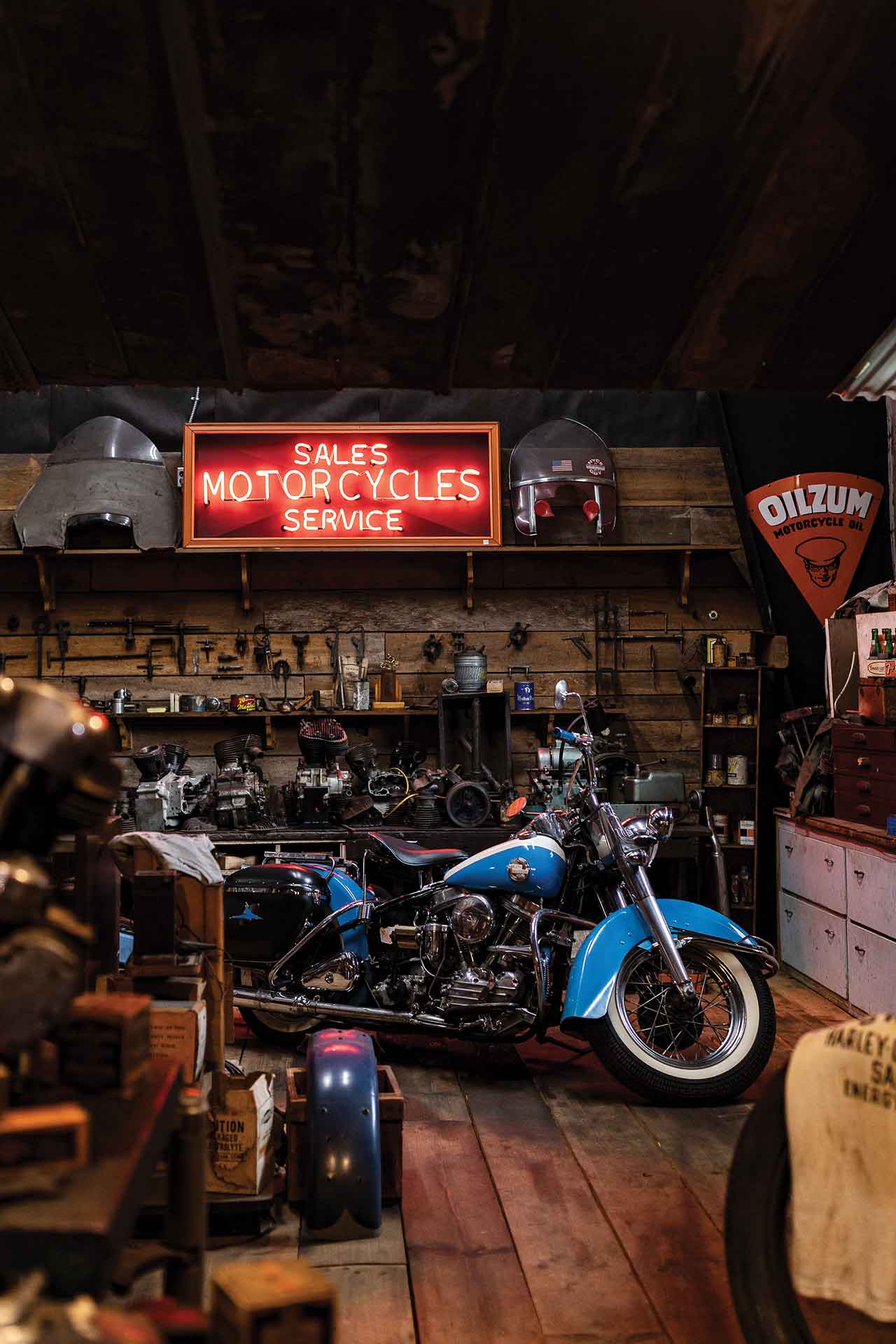 A display inside Wheels Through Time Museum.