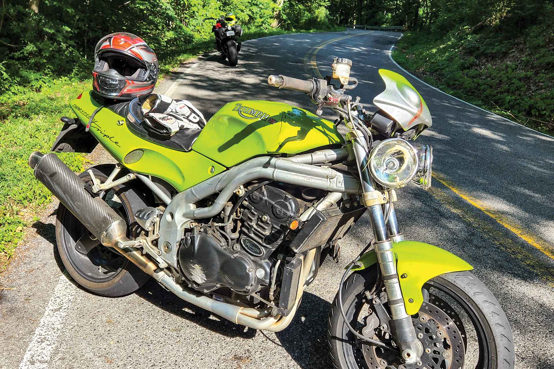 A picture of Fred Schuldt's damaged motorcycle