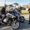 A North Carolina State Trooper gives instruction to two motorcycle riders