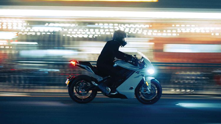 Stock image of a zero electric motorcycle