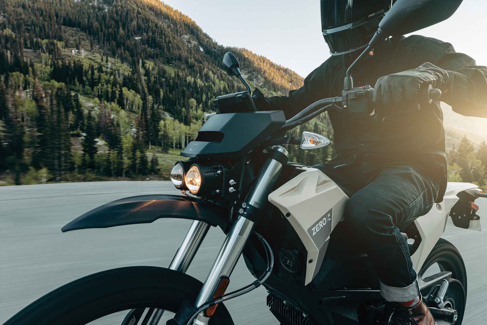 Stock image of a zero electric motorcycle